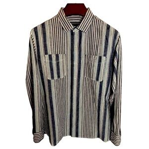 TOMMY‎ Bahama Men’s Large Cotton/Linen Blend Button Up Shirt Excellent Condition
